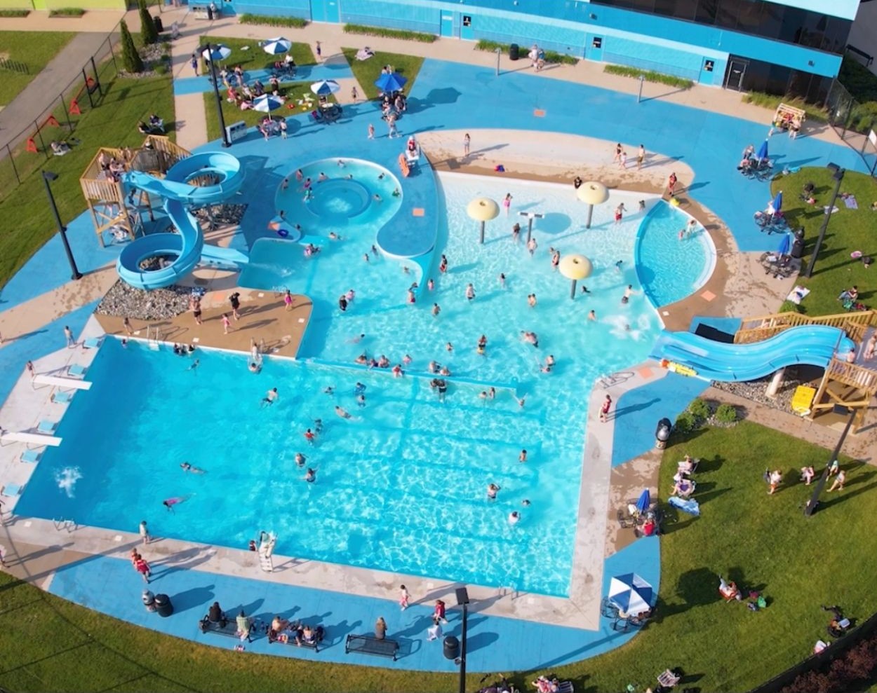 Aerial view of the pool